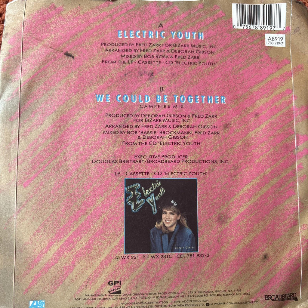 Debbie Gibson: Electric Youth - 1981 7" vinyl single. Atlantic A8919