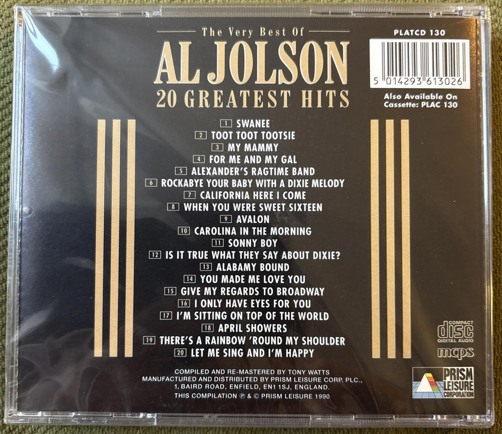Al Jolson - The Very Best Of Al Jolson - Cd Album - Ex Con