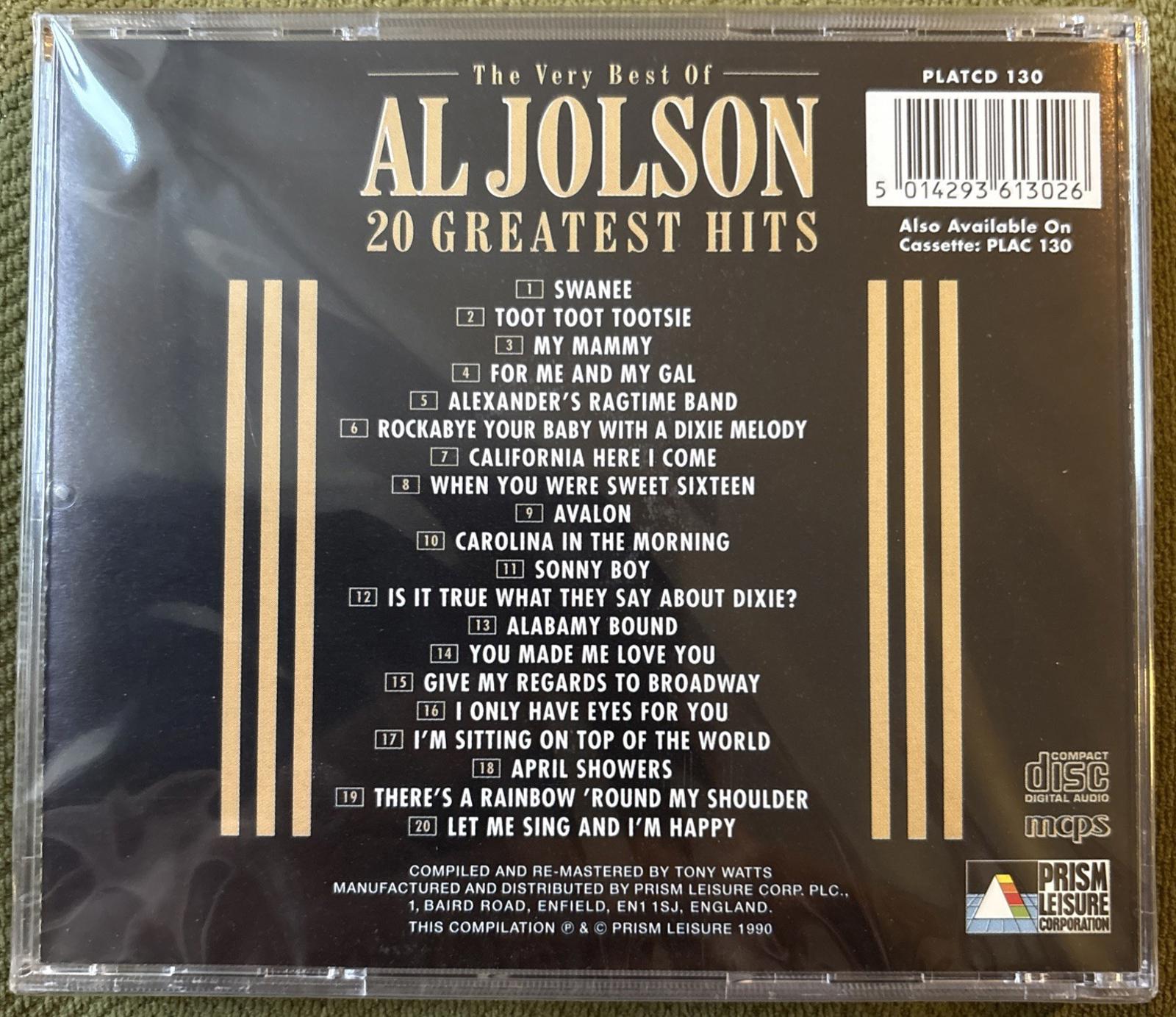 Al Jolson - The Very Best Of Al Jolson - Cd Album - Ex Con