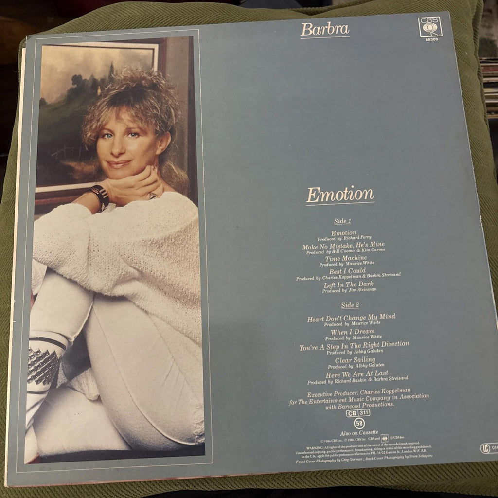 BARBRA STREISAND - Emotion 12” Vinyl Album LP Record 1984 CBS 86309 Ex