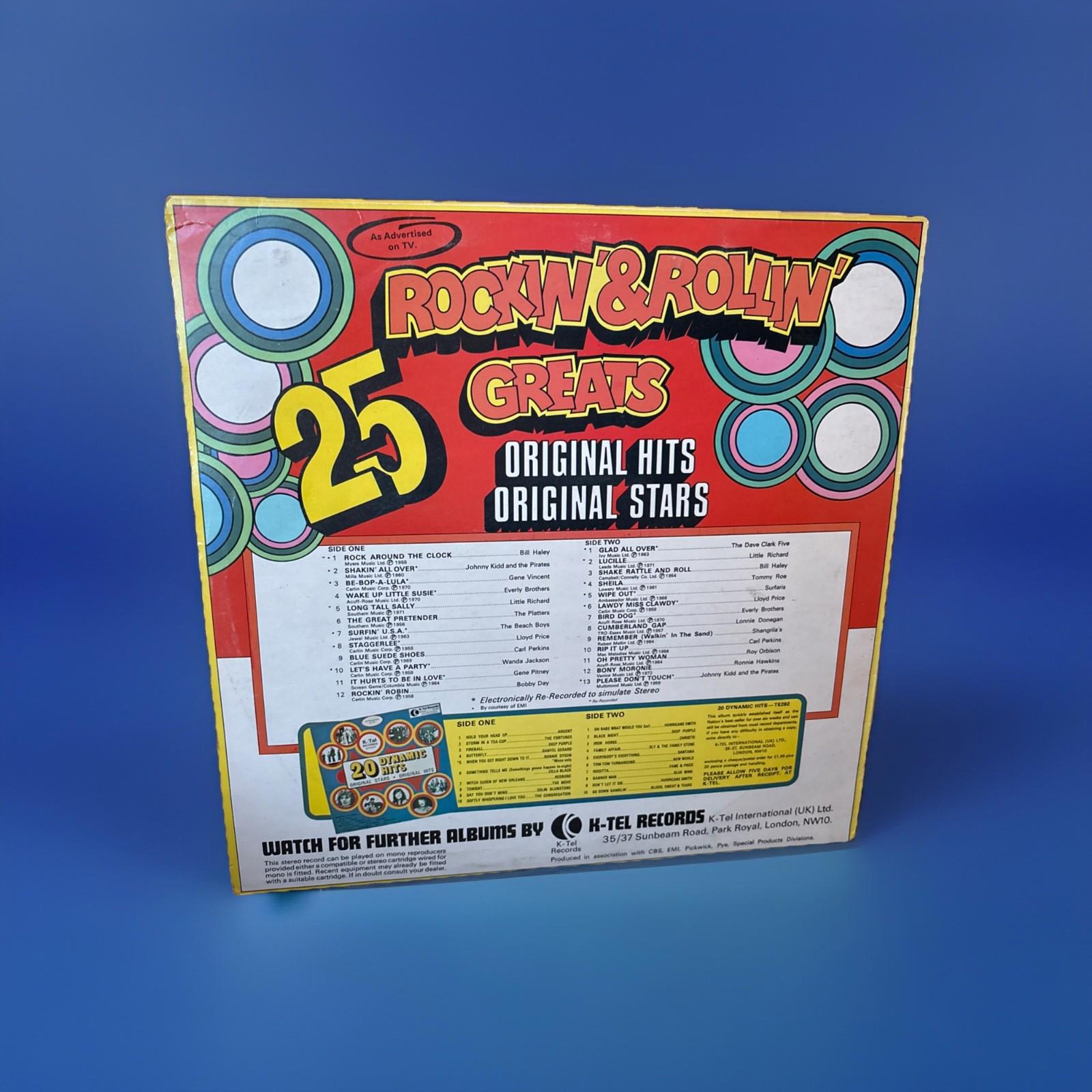 25 Rockin' & Rollin' Greats Vinyl Lp Record Album Bill Haley Roy Orbison Etc