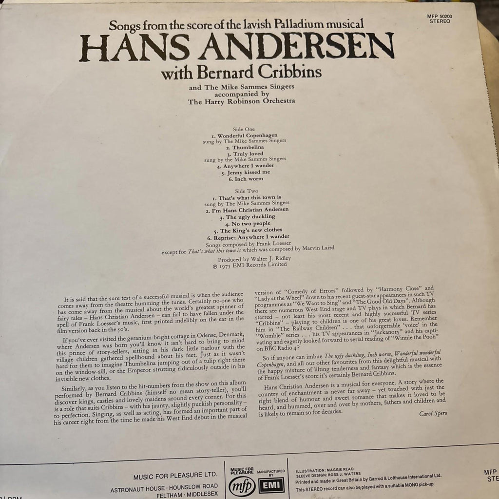 Bernard Cribbins - Songs From The Score Of The Lavish Palladium Musical Hans (H)