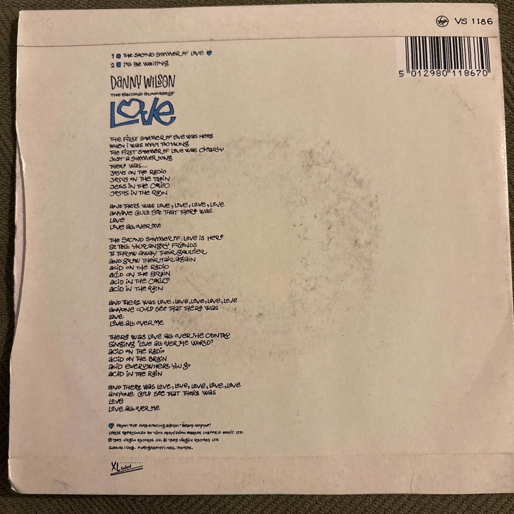 danny wilson the second summer of love 7" vinyl record very good condition