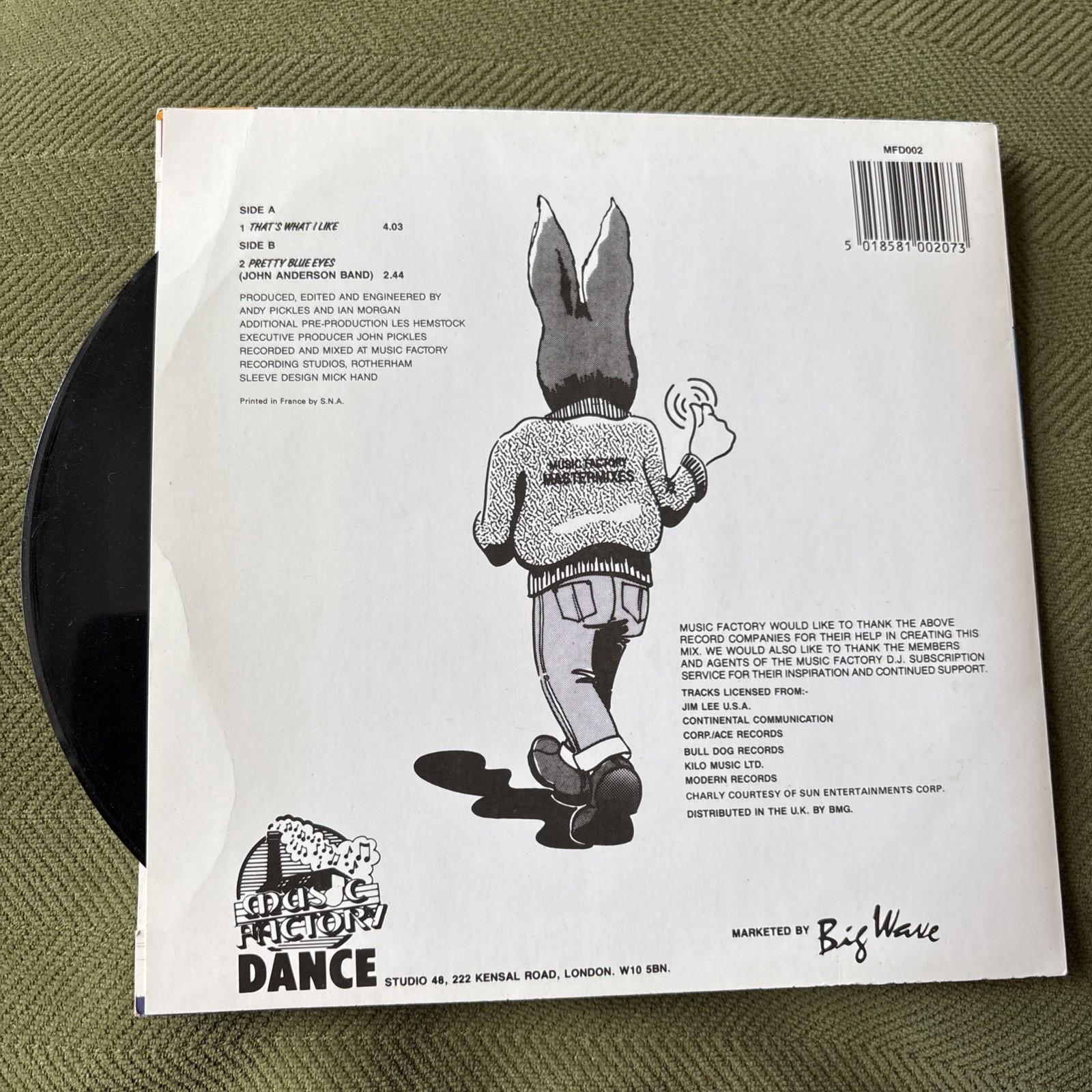 Jive Bunny and The Mastermixers - That's What I Like - Vinyl Record 7" Single