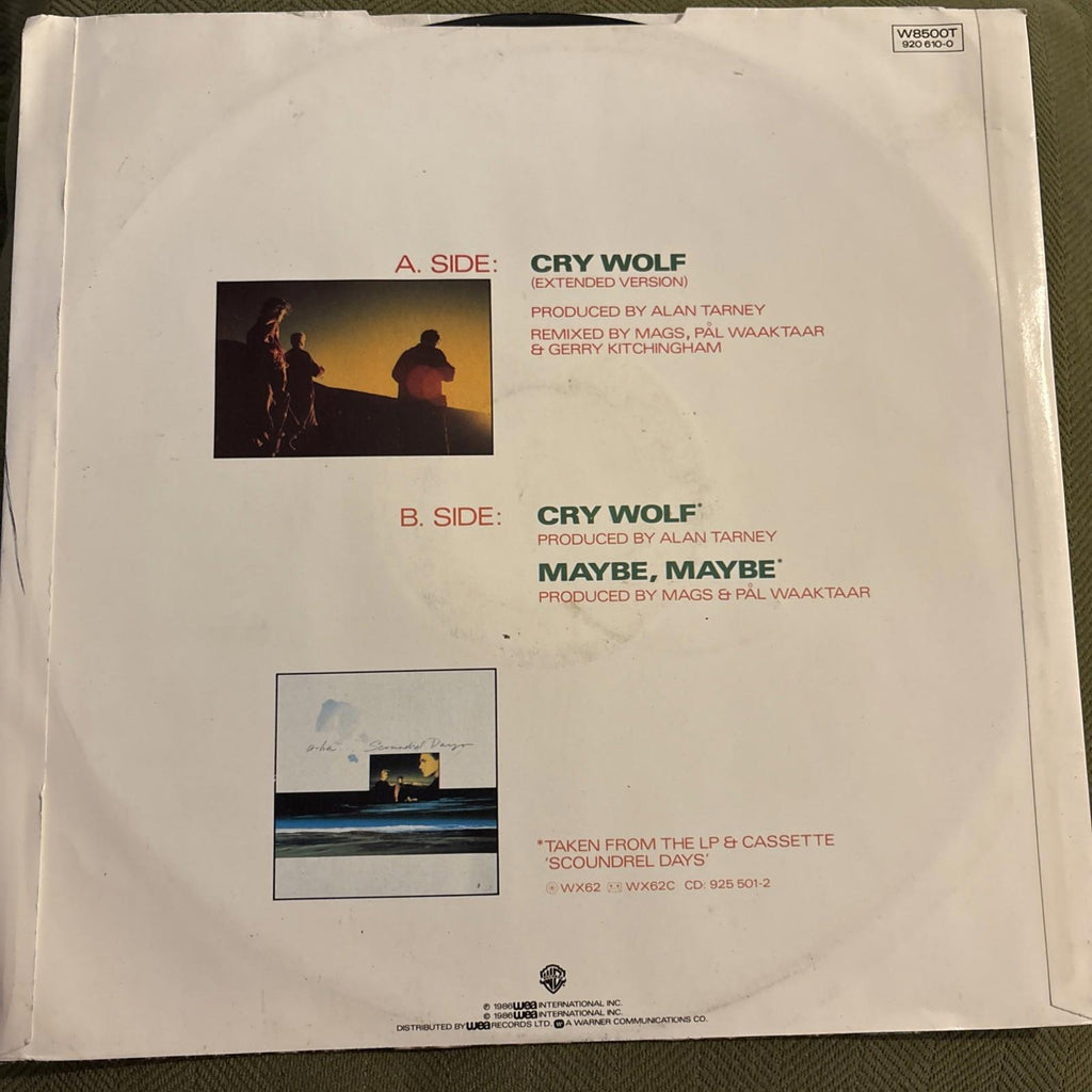A-HA Cry Wolf 12” Extended Single First Press 1986 Vinyl