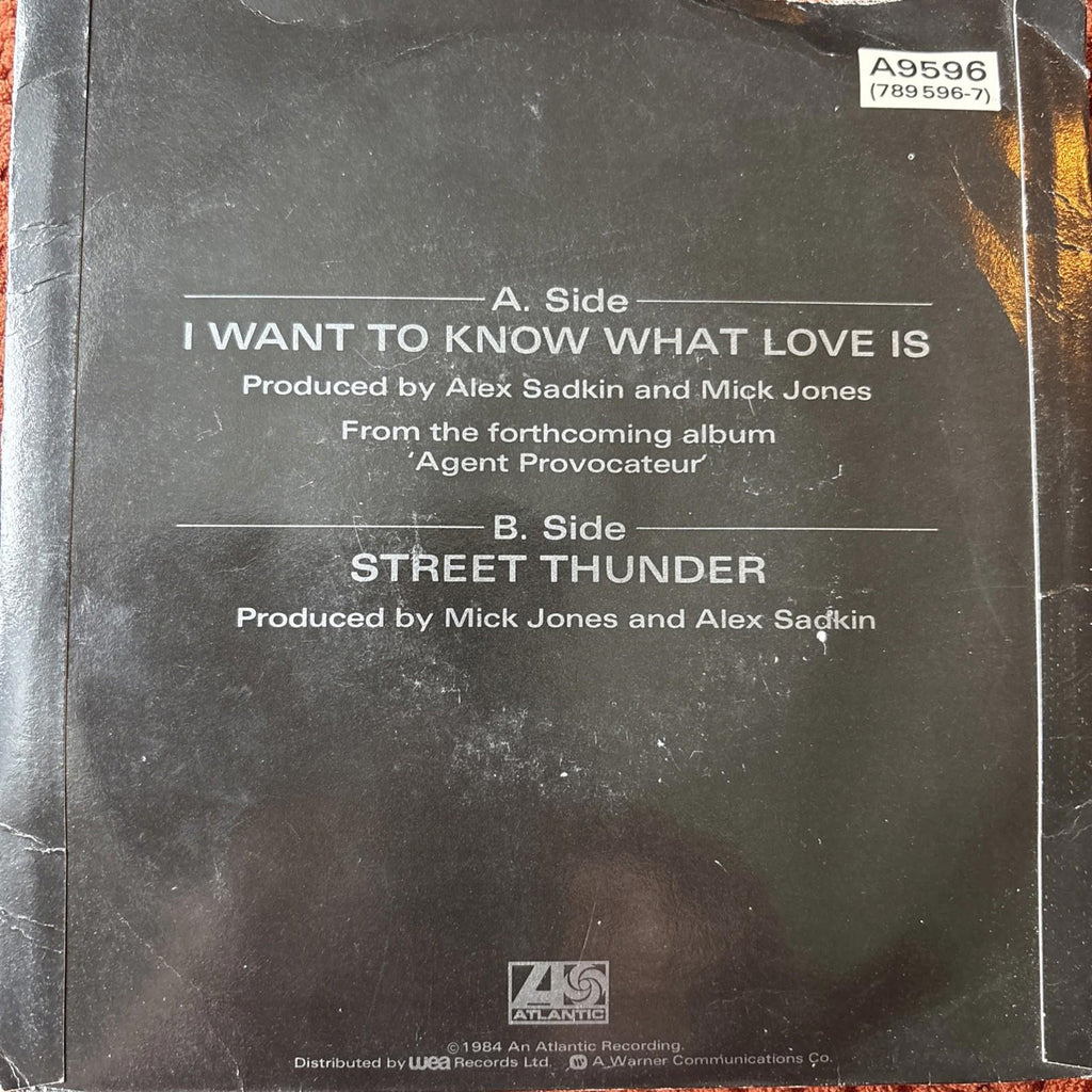 Foreigner 'I Want to Know What Love Is' 7" Vinyl Single 1984 Atlantic