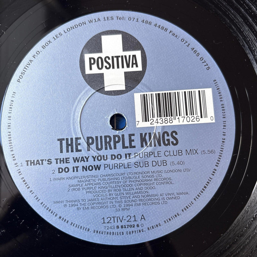 The Purple Kings That's The Way You Do It 12" vinyl record 1994 house Positiva