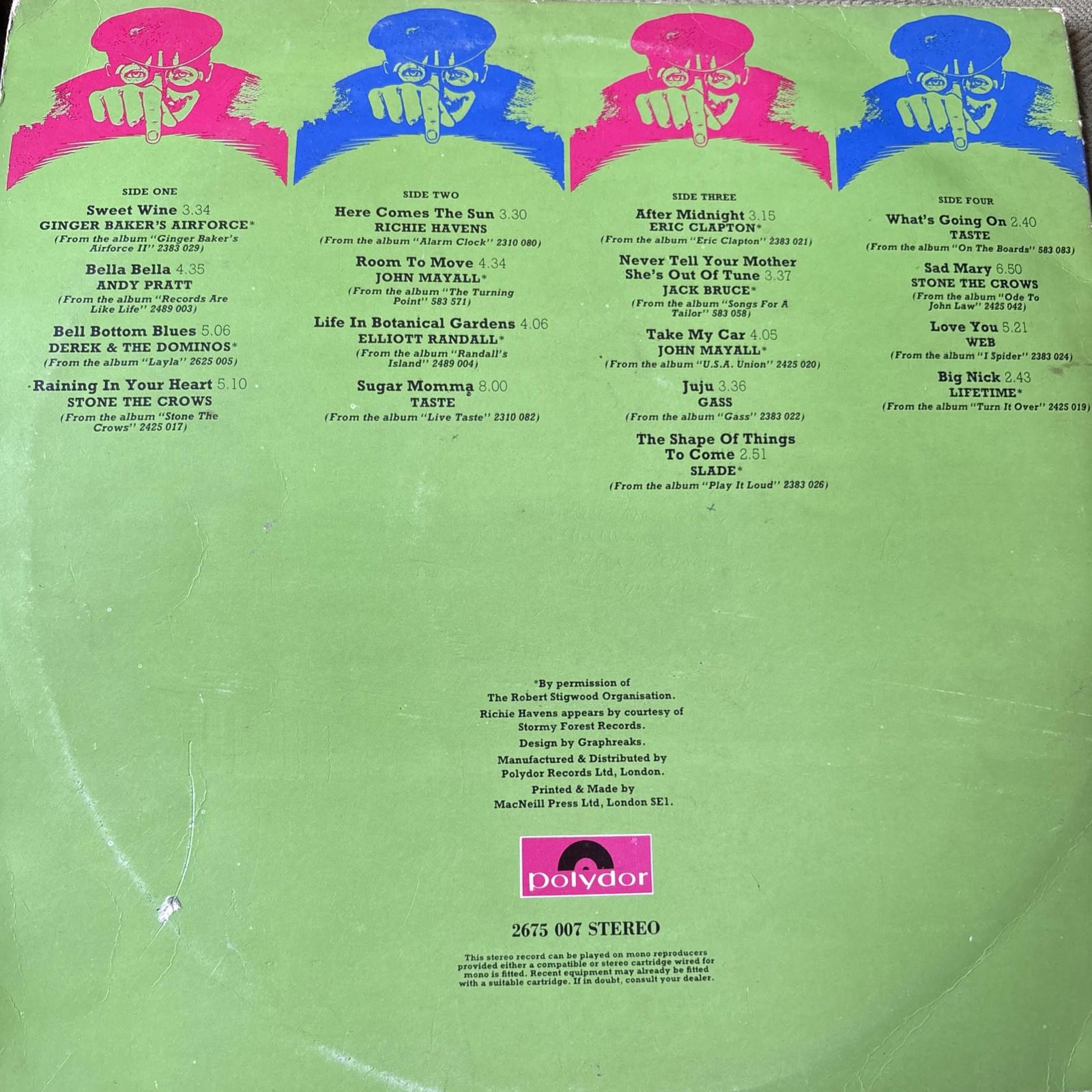 BOMBERS (1971 2 x LP Blues Rock Comp) Taste, Eric Clapton, John Mayall etc  1ST