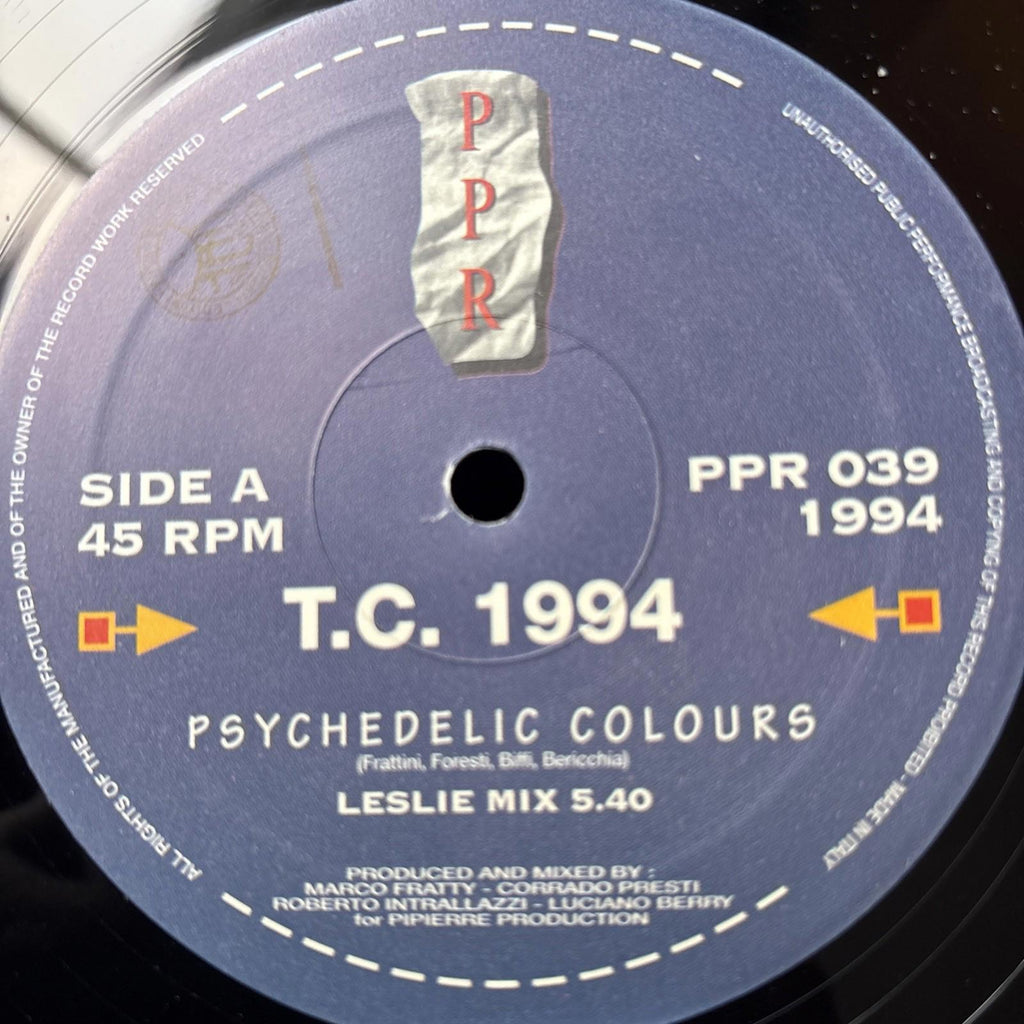 T.C. 1994 Psychedelic Colours 12" PPR039 vinyl record maxi single near mint