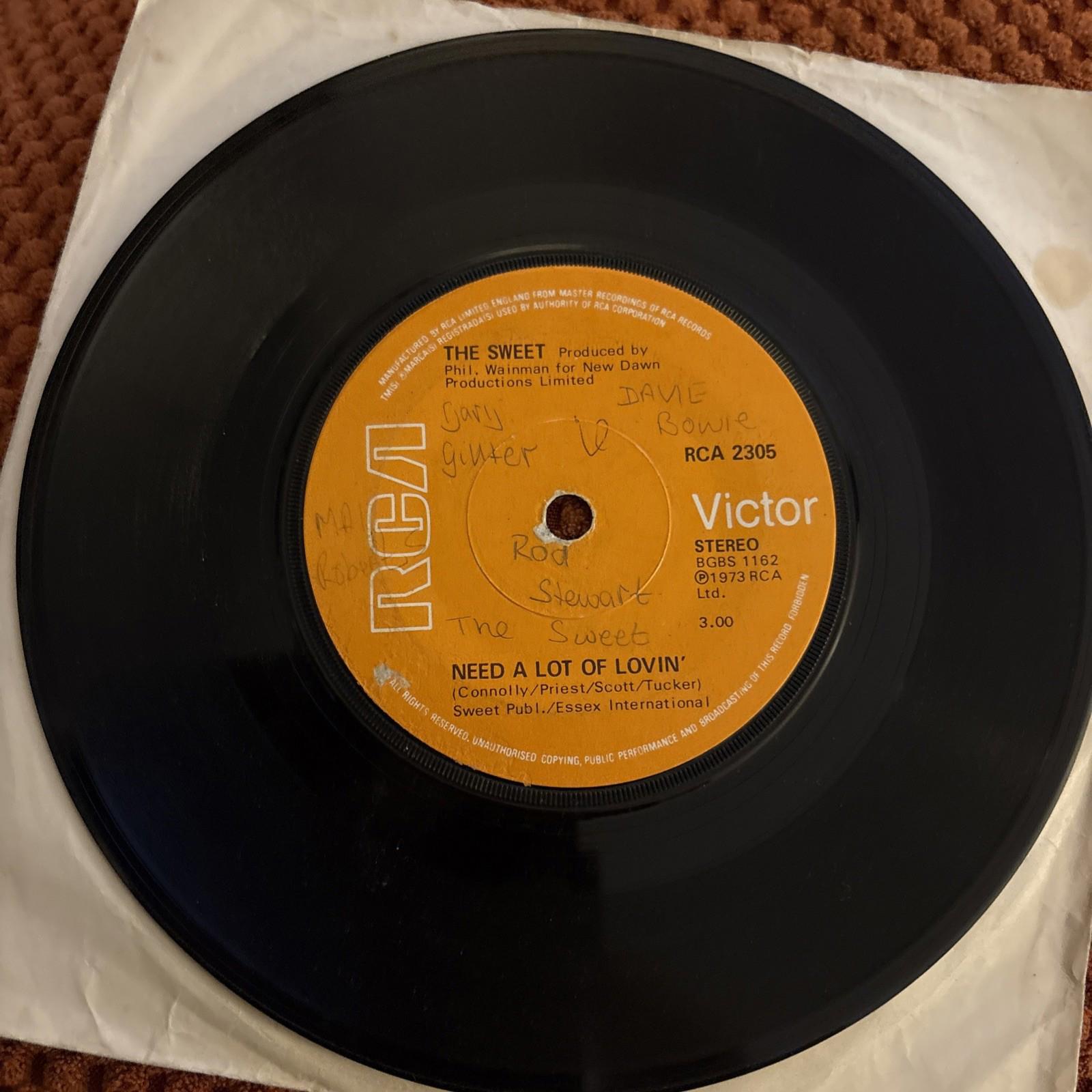 The Sweet - Blockbuster/ Need A Lot Of Lovin’ 7" Vinyl Single Record 1973