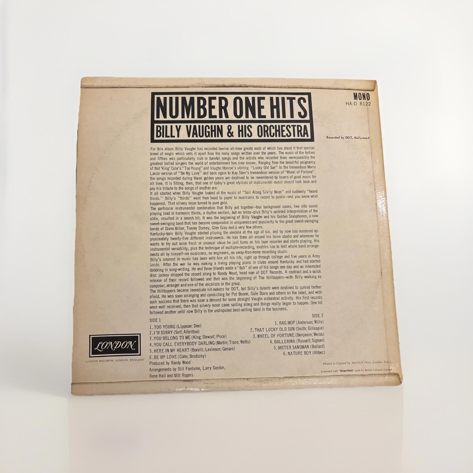 Billy Vaughn - No 1 Hits Number 1 - 12" Vinyl - VG/Near Mint Lp Record Vintage