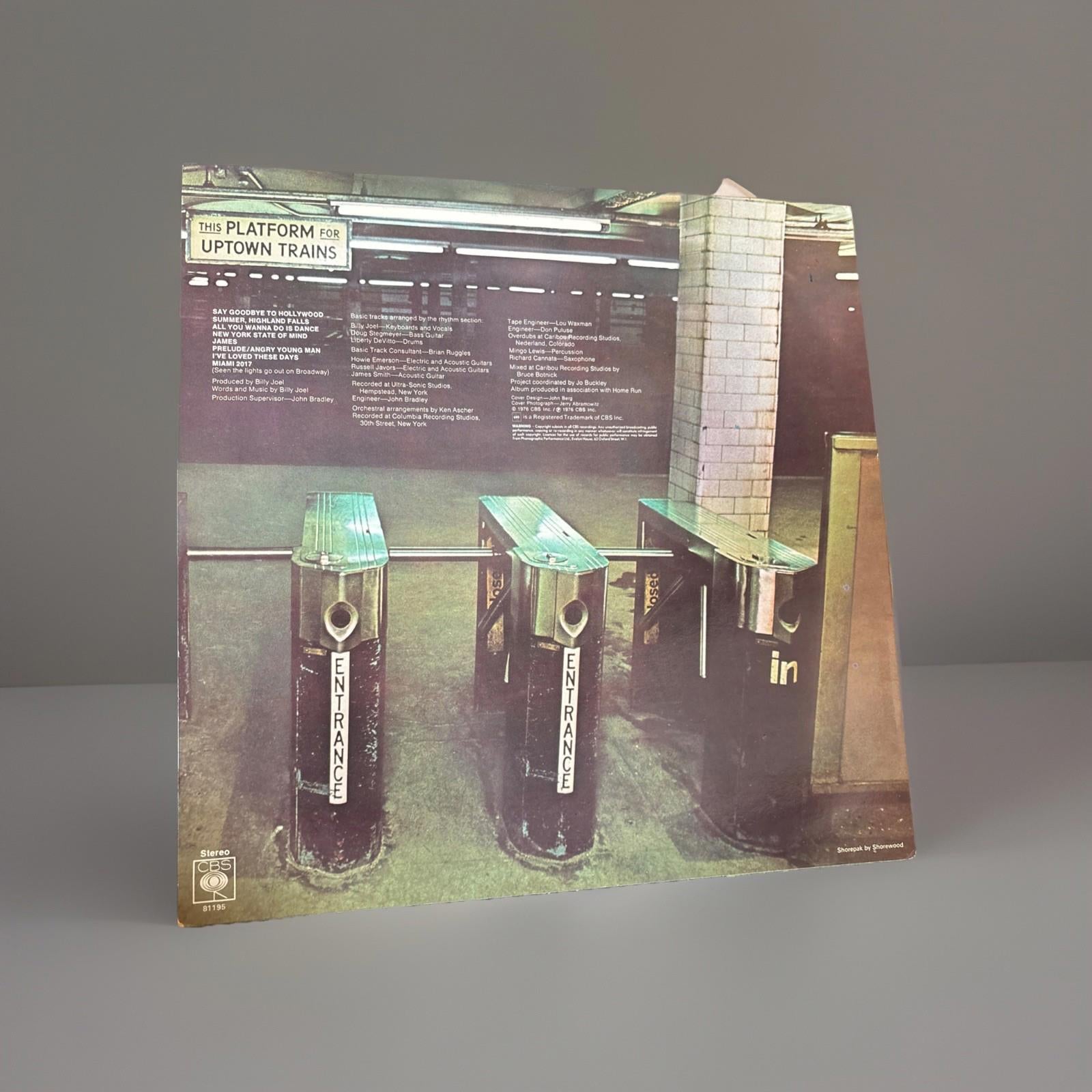 Billy Joel Turnstiles Vinyl 1976 UK CBS 1st Press LP Family Productions Logo EXC