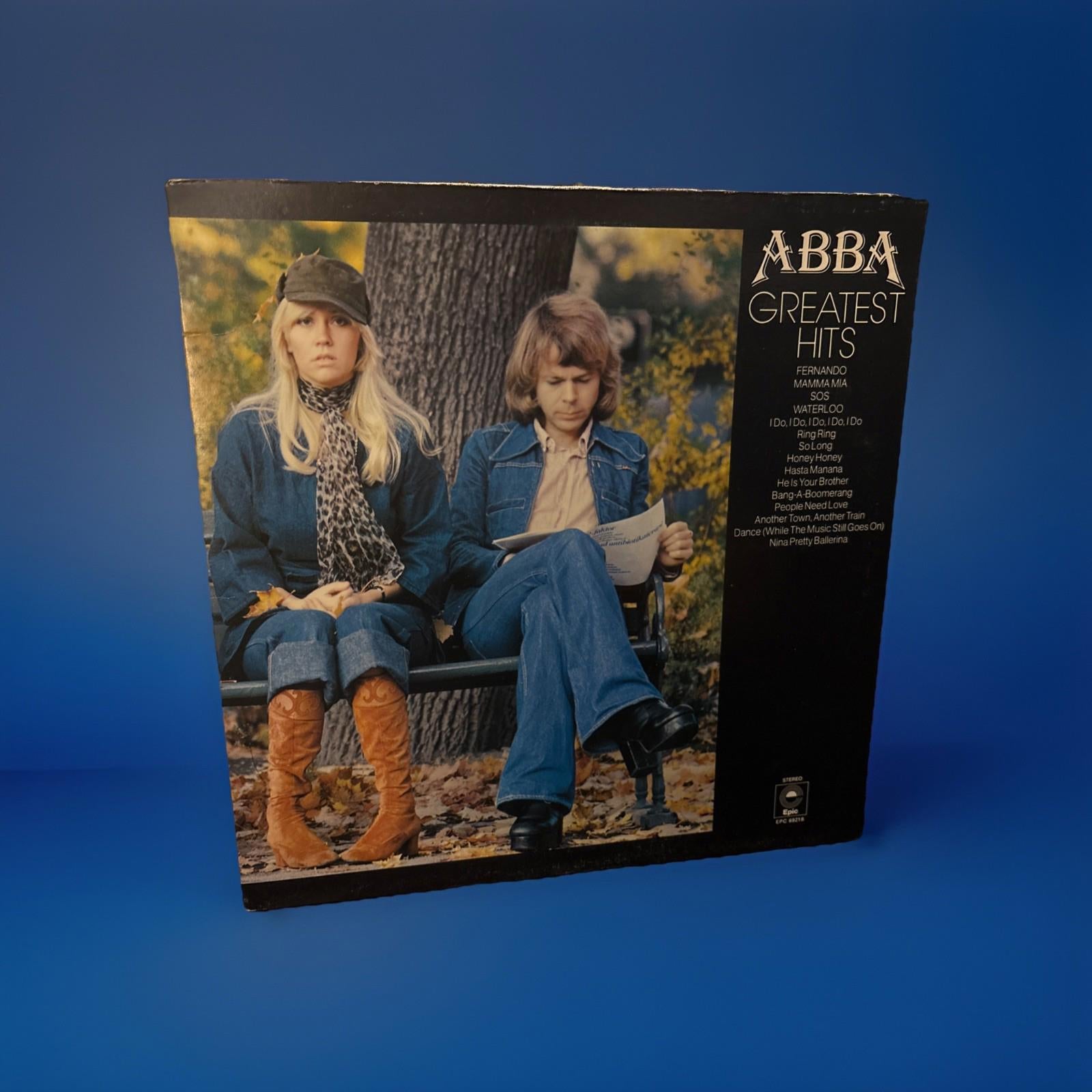 ABBA Greatest Hits Vinyl Album Epic Record Yellow Label Excellent Lp