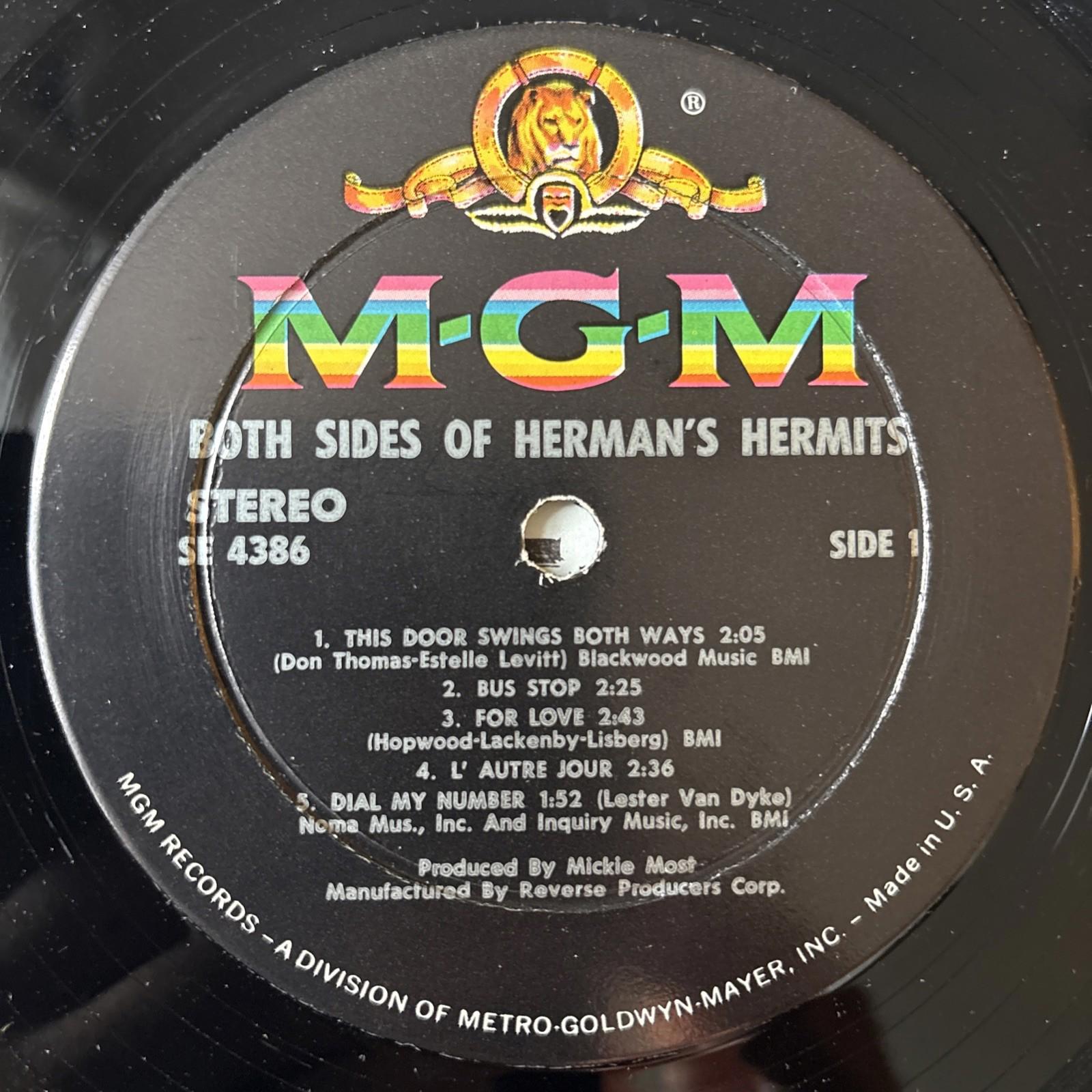 BOTH SIDES OF HERMANS HERMITS 1ST ISSUE 1966 US MGM VINYL LP SE 4386