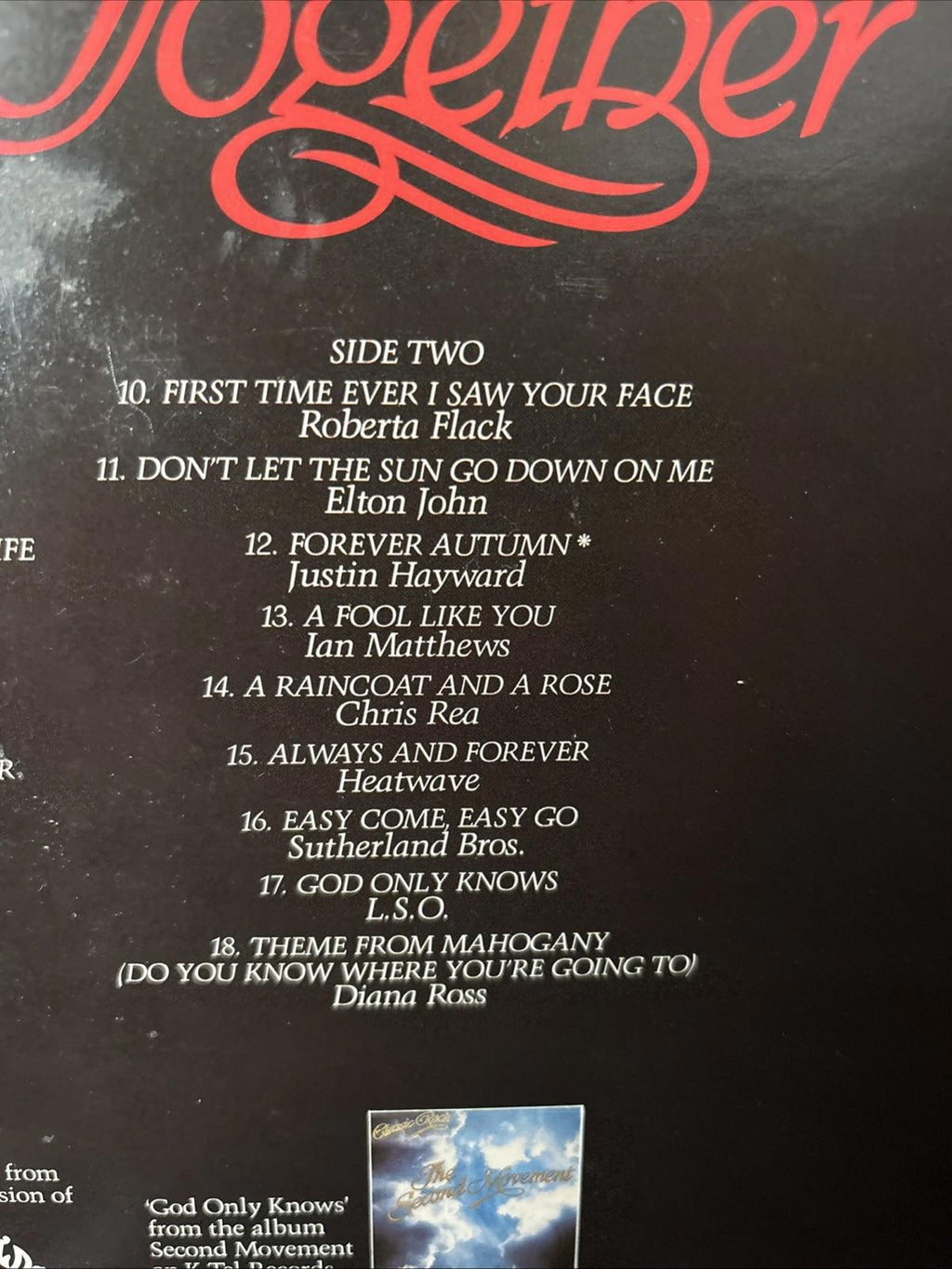 Together 1979 K-Tel love songs Compilation vinyl LP record Elton John Stevie