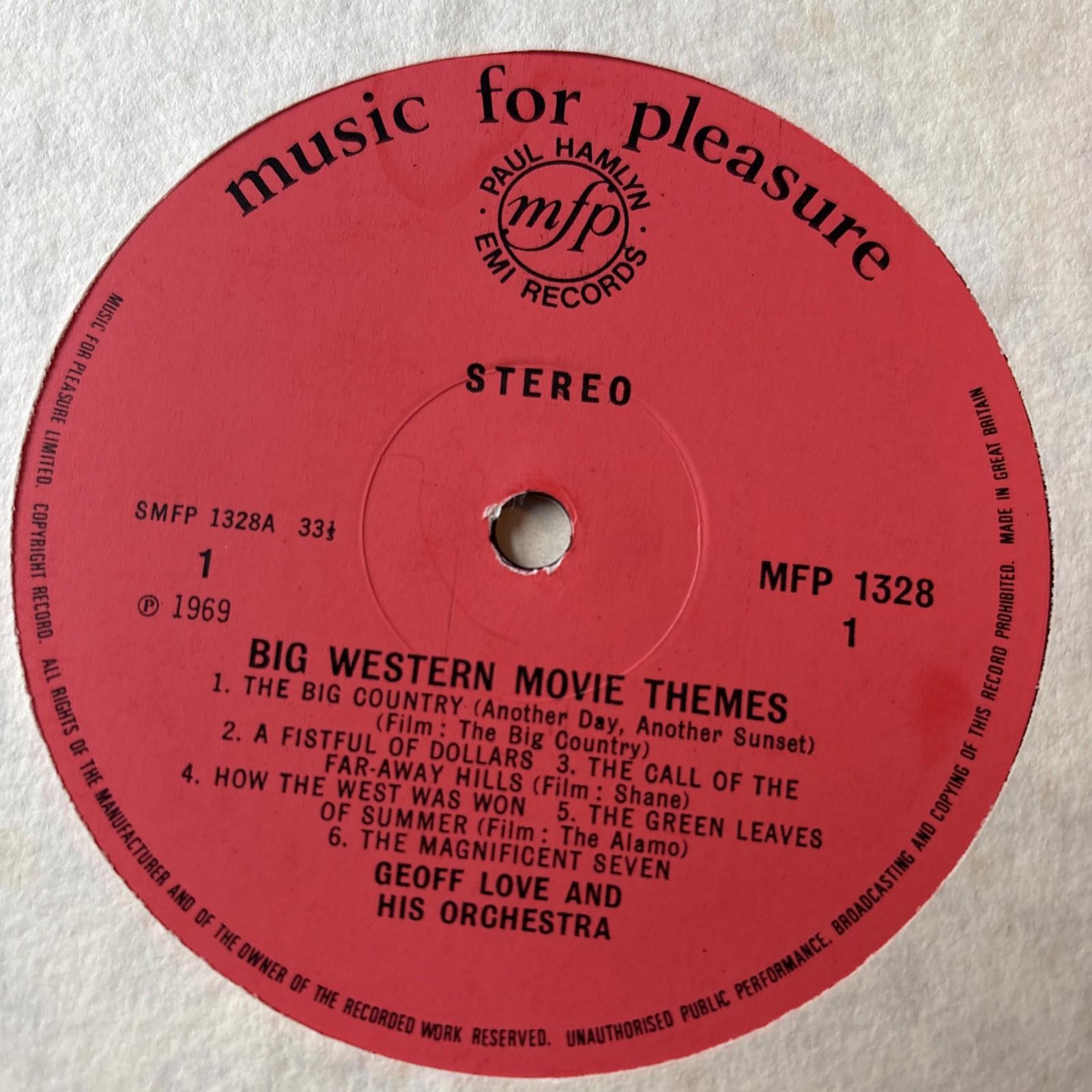Big Western Movie Themes 1969 LP Vinyl Record MFP1328 Stereo