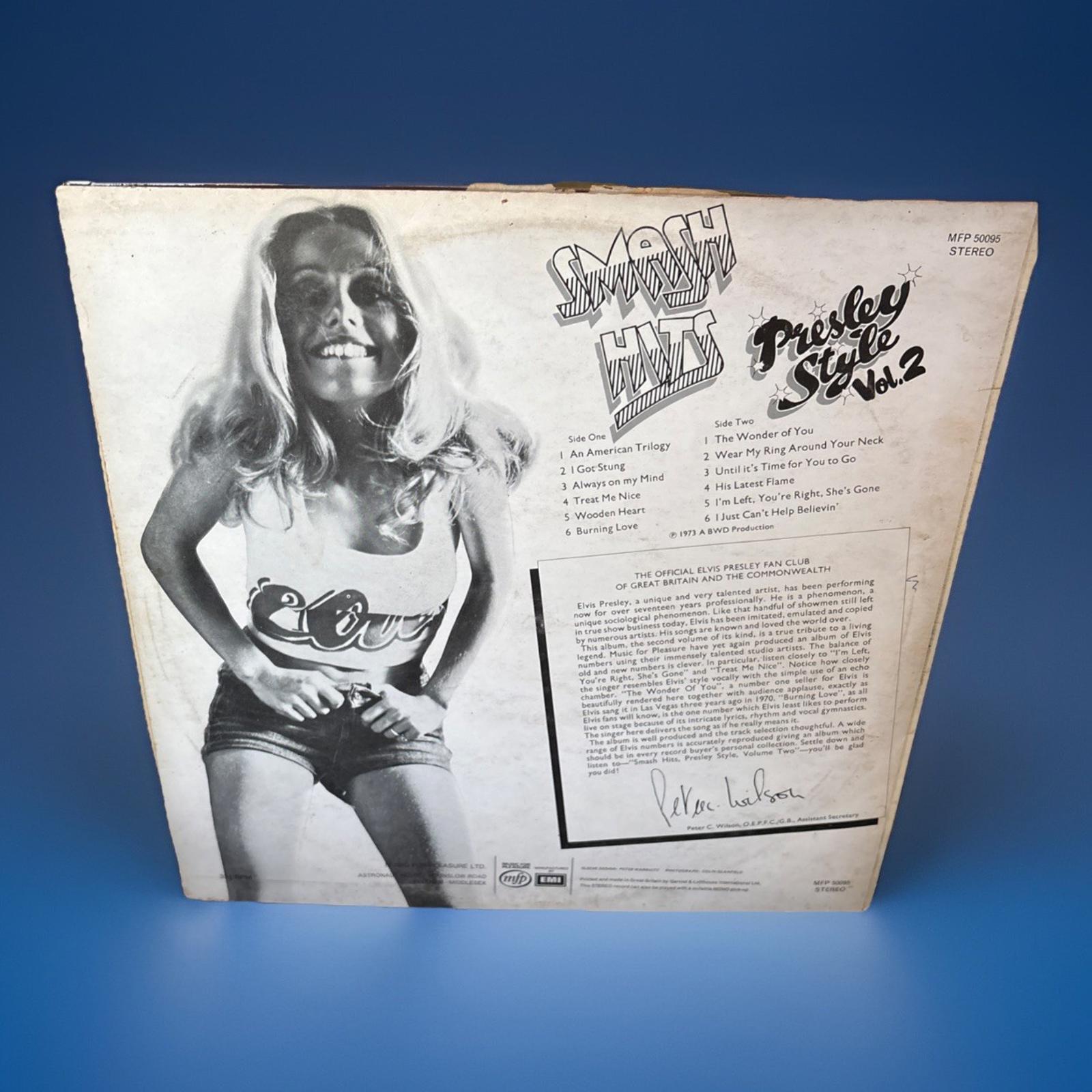 Smash Hits Presley Style Vol.2 Uk Lp Album 1973 MFP Excellent Compilation